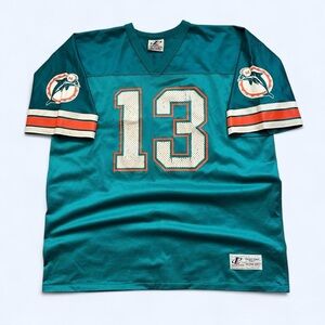Vintage 1990s Teal Dan Marino Miami Dolphins Jersey XL
